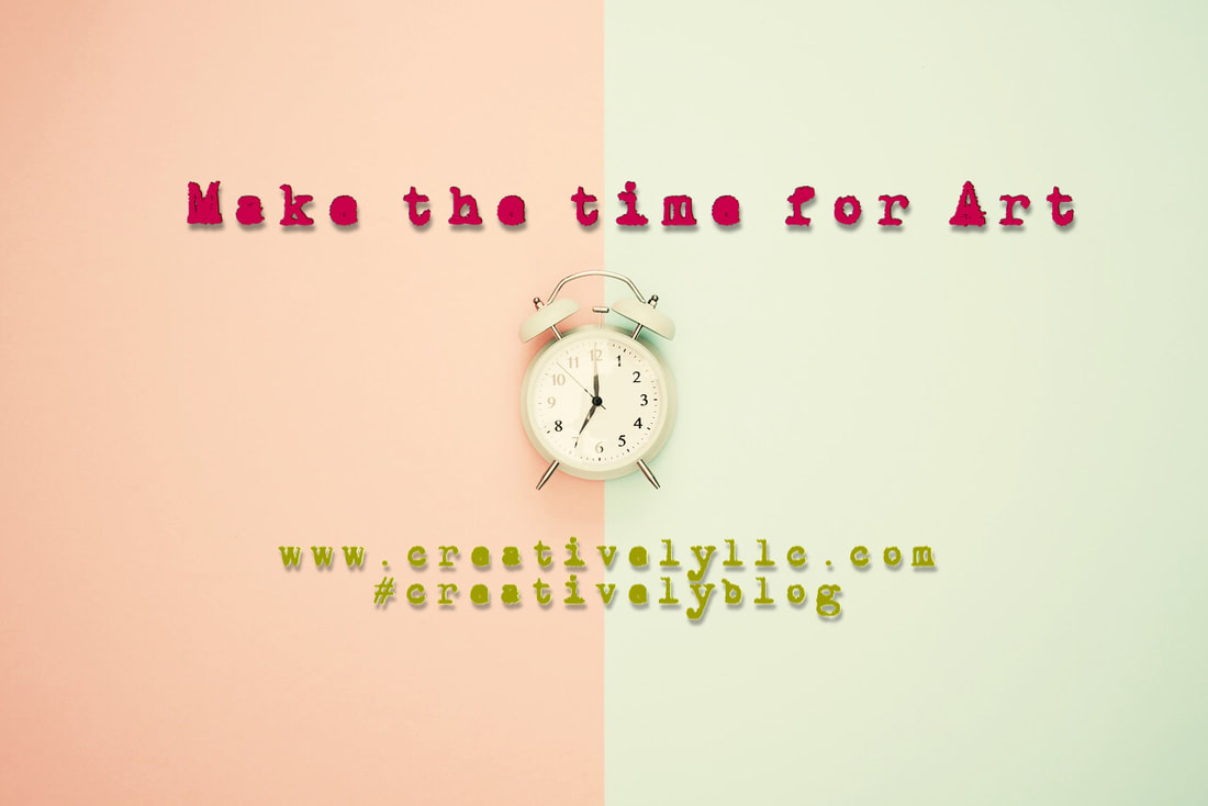 Pink and green background with alarm clock and red text reading, 