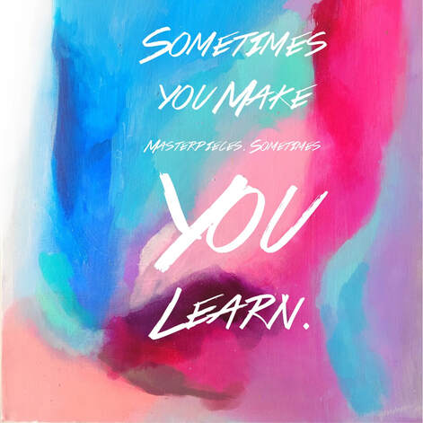 Quote over paint strokes, 